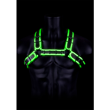 Ouch! Buckle Bulldog Harness - Glow in the Dark