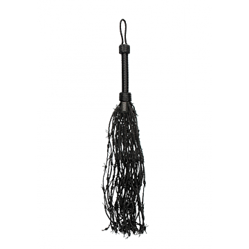 Black Leather Barbed Flogger by Shots