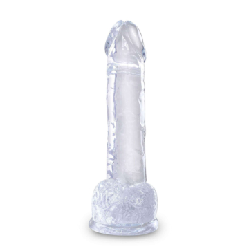 Clear King Cock with suction & balls