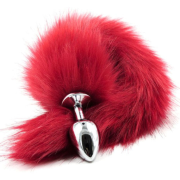 Long Fox Tail Anal Plug (red)