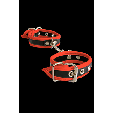 Leatherlook Black-Red handcuffs