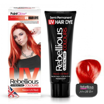 Neon Red UV Hair Dye