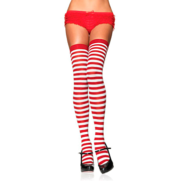 Red Striped Thigh Highs by Leg Avenue