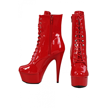 Plus - Men Size Low Boots in Vingly Side zip - Red