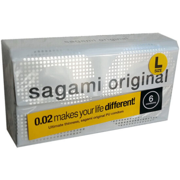 Sagami Original 0.02 L-size (2nd generation) 58mm 6's Pack PU Condom (UK)