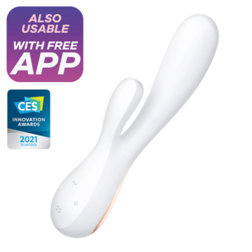 Satisfyer Mono Flex Rabbit App Control Vibrator (White) - Luxury Vibrator - G Spot