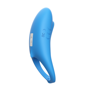 Vibrating cock Ring Shark light blue