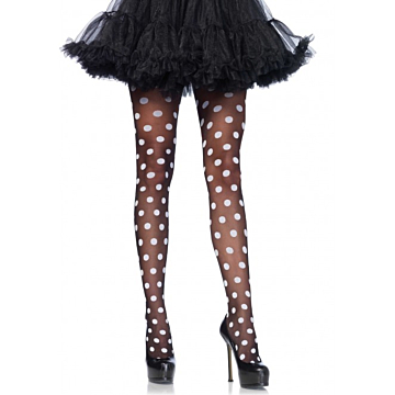 Leg Avenue's Sheer Polka Dot Tights - Black