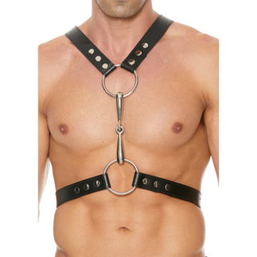 SHOTS OUCH MEN'S HARNESS WITH METAL BIT
