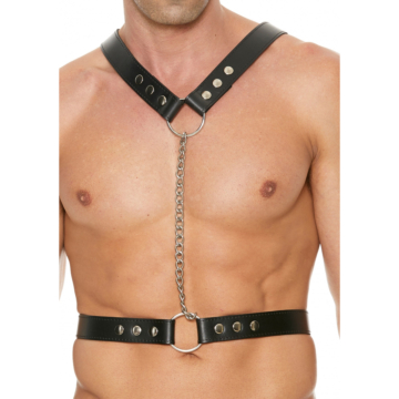 Twisted Bit Black Leather Harness - Black