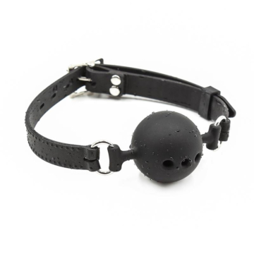 FETISH ADDICT SILICONE BREATHABLE BALL GAG 5 CM SIZE L BLACK
