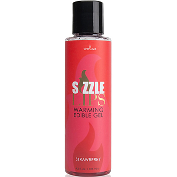 Sizzle Lips Warming Edible Erotic Gel 125 ml (Strawberry) - Sensuva