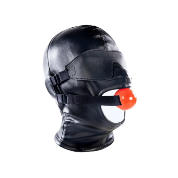 BDSM Hood with Gag and Subfull Mask - Black