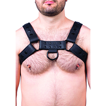 Snap Real Leather Harness Black - Taille