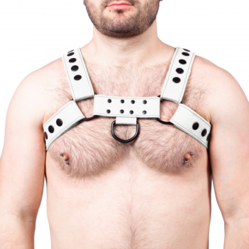 Snap Leather Harness White - Taille  L/XL