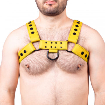 Snap Leather Harness Yellow - Taille