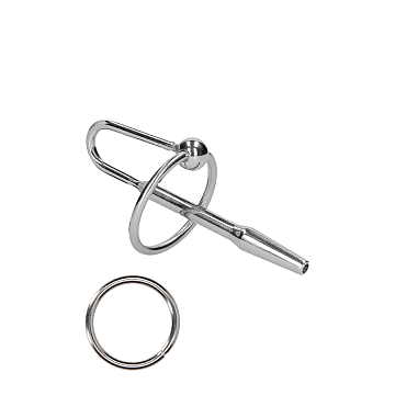 Stainless Steel Penis Plug with Glans Ring - 0.3" / 8 mm
