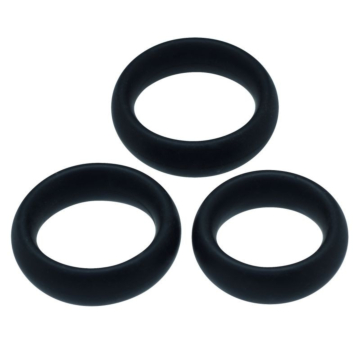 Timeless Silicone Cock Rings (3 pcs, Black) - Toyz4Lovers
