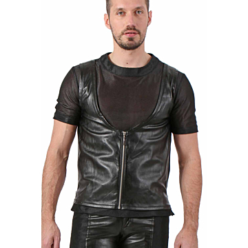 Black Leatherate Men's Top by Soiemio