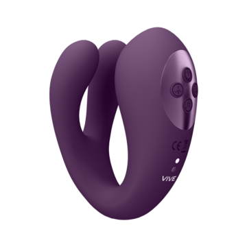 Yoko - Triple Action Vibrator Dual Prongs with Clitoral Pulse Wave Purple