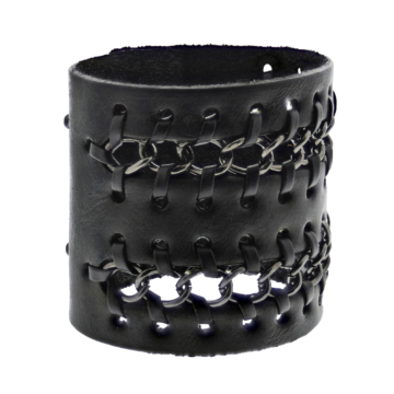 Black PU Chain Bracelet by [Product Brand]