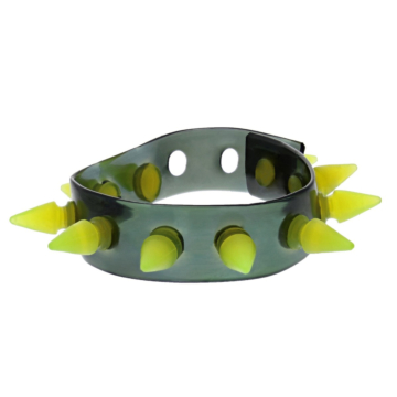 Zac's UV Black Bracelet with Yellow Spikes