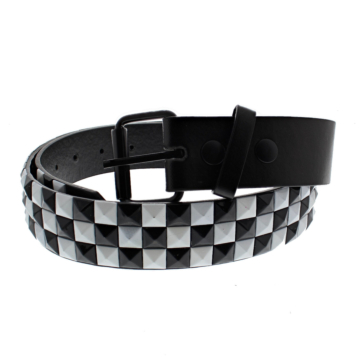 Kinksters White Leather Chessboard Belts