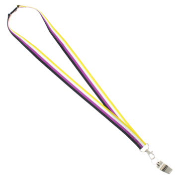 Multi Color Metal Whistle on Lanyard