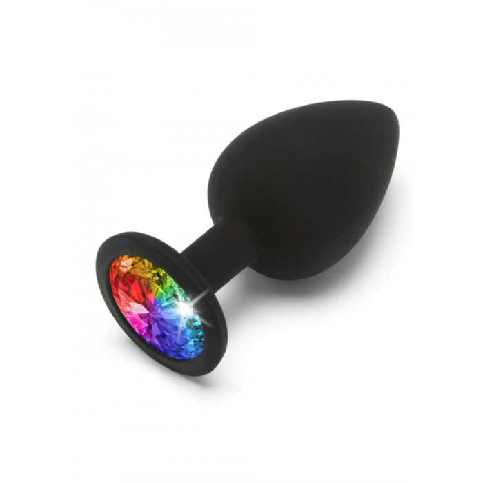 Rainbow Booty Jewel Butt Plug - Large