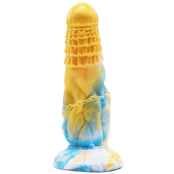 XXL Non Realistic Dildo Fheniks 18 x 6cm - Gold/Blue