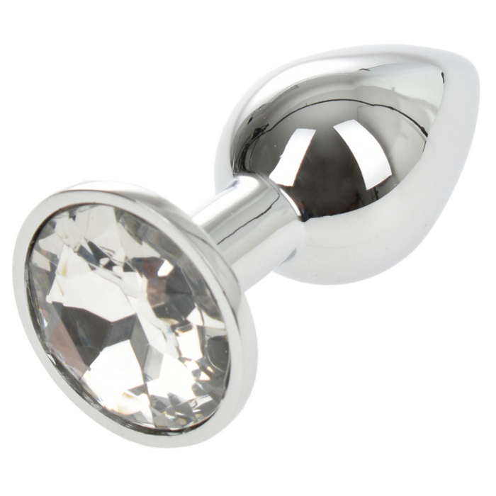 Anal Plug Metallic Buttplug Small Silver/Clear