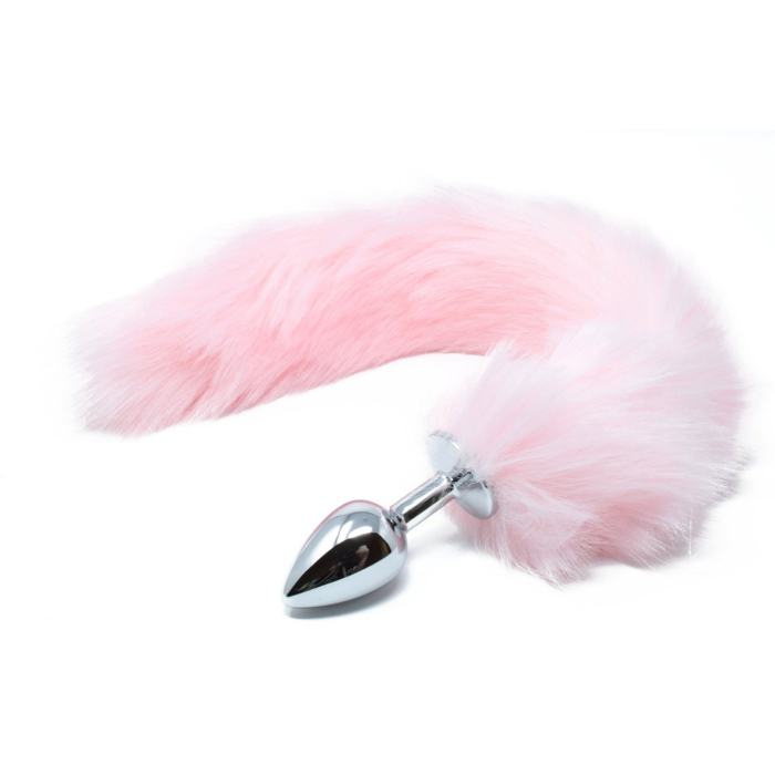 Metallic Butt Plug with Linx Tail - Pink