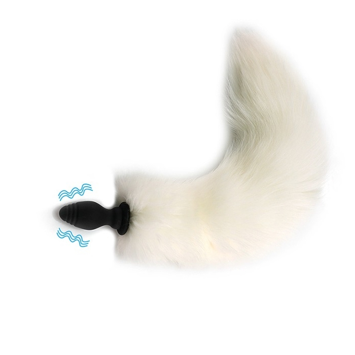 Anal Plug 10 Modes Vibration Fox Tail White