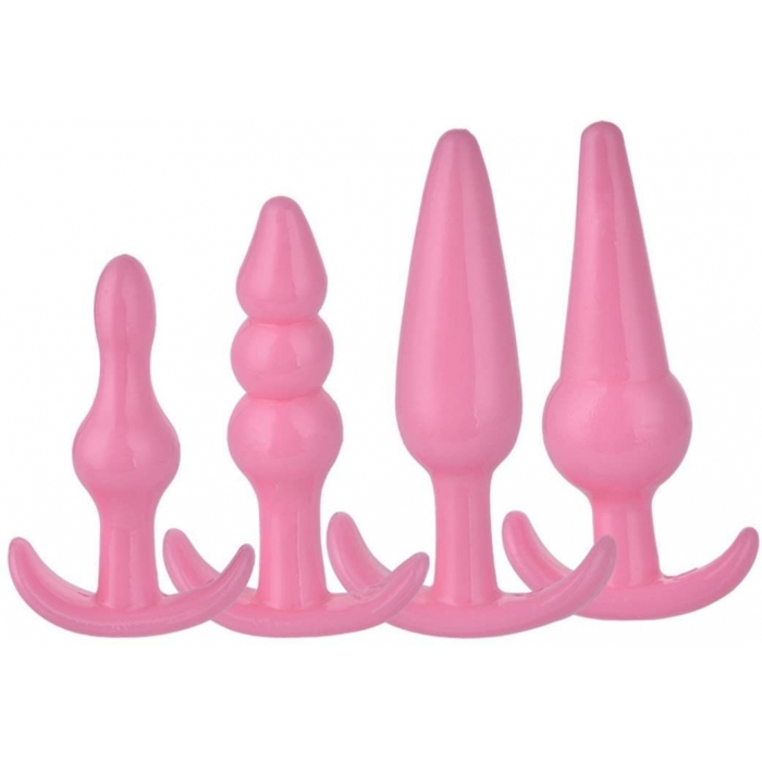 Training Kit of 4 Butt Plugs - Pink