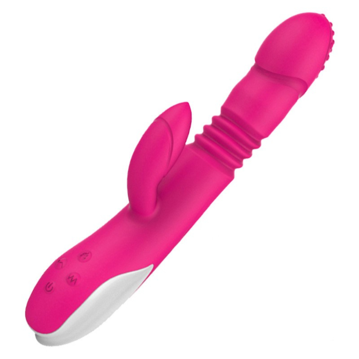 Silicone Heating Rabbit Vibrator Ava with 12 Vibration Modes - Pink - Rechargeable