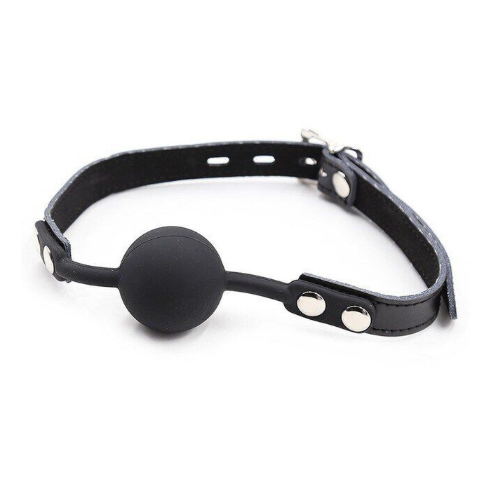 Glamor Mouth Gag with Silicone Ball - Black