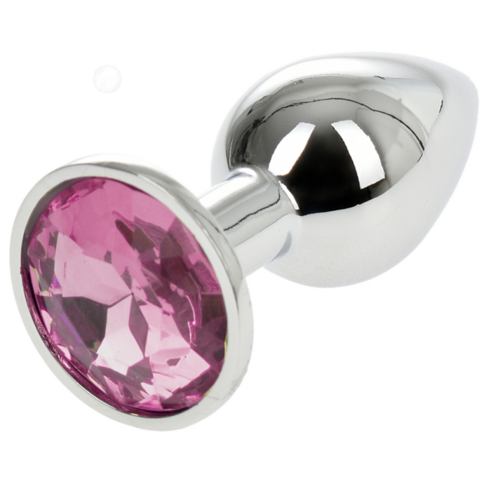 Anal Plug Metallic Buttplug Small Silver/Fuchsia Passion Labs