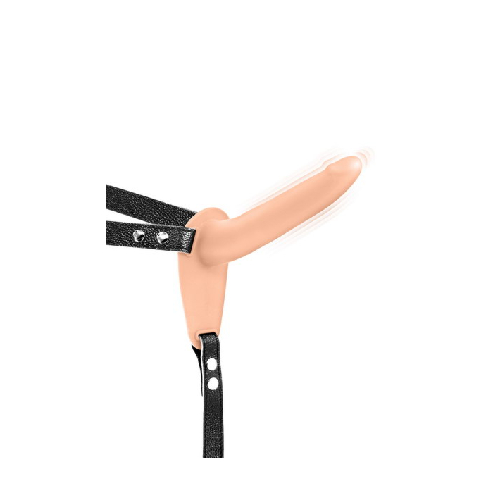 Simple Strap-On Belt with Dildo Vibrator (Skin) - Fetish Tentation - Rechargeable