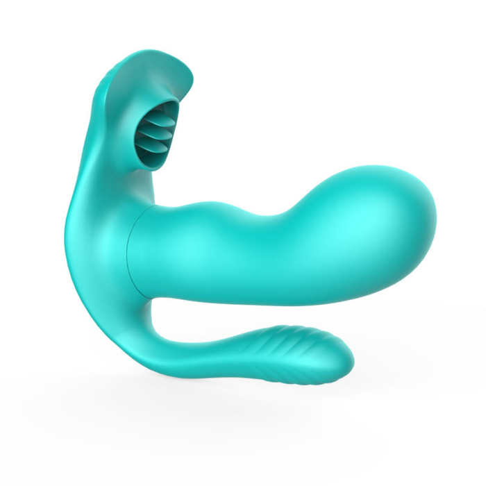 Triple Tongue Vibrator - Turquoise - Clitoral Stimulation