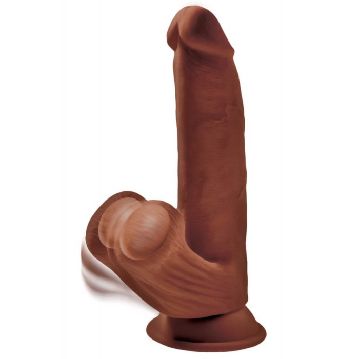 8" Triple Density Cock With Swinging Balls - Brown