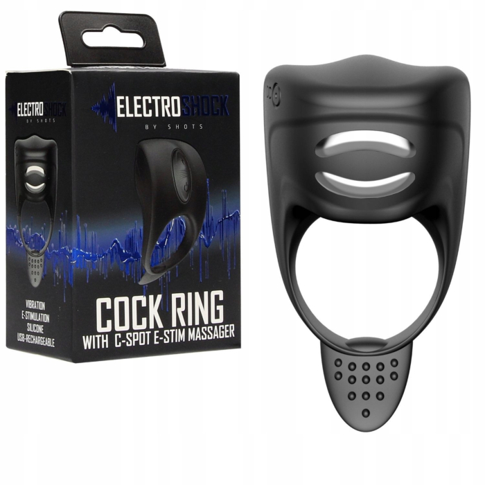 Electroshock Cock Ring with C-spot E-Stim Massager - Shots Media