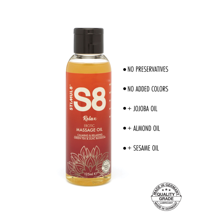 S8 Massage Oil Green Tea & Lilac Blossom125ml - Erotic Gel