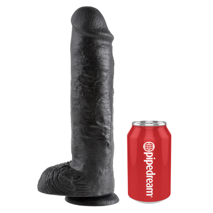 King Cock Cock with Balls Black 11in