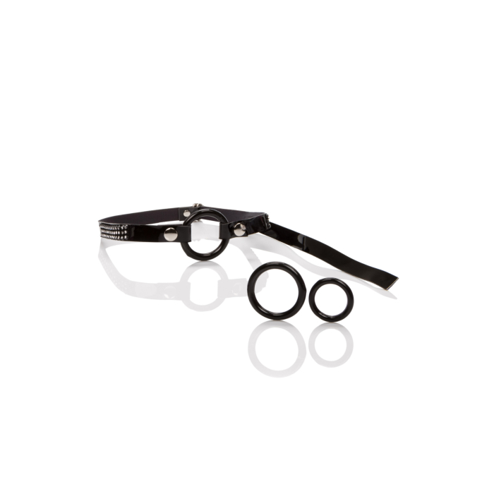 Calexotics Bound By Diamonds Open Ring Gag Black