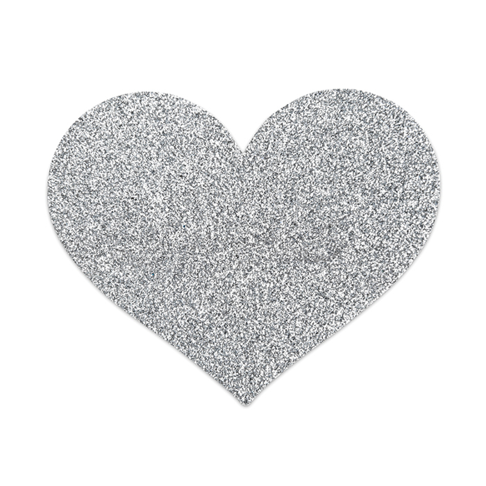 Flash Heart Nipple Stickers (Silver) - Bijoux Indiscrets