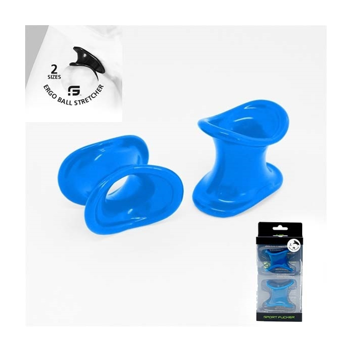 Ergo Ball Stretcher Cock Ring (2x) Blue - Sport Fucker - Testicles