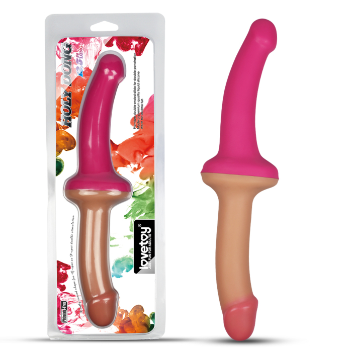 Holy Dong - Premium Silicone Double-ended Dildo 1622 Flesh + Pink