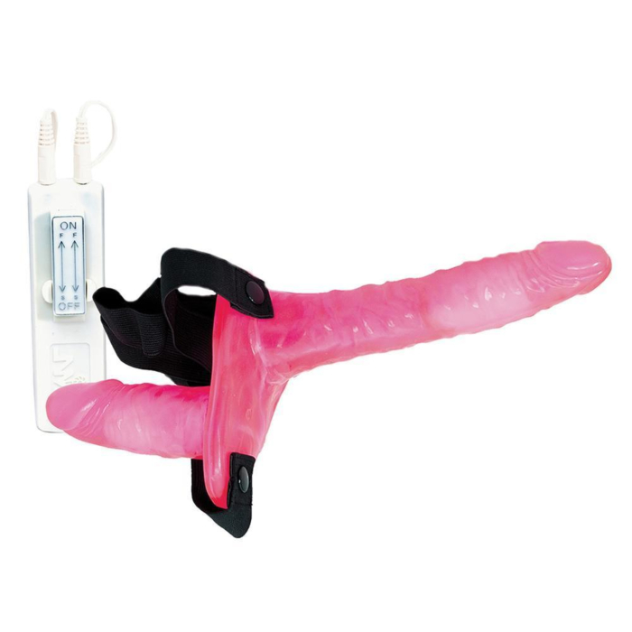 Joyride Duo Women's Vibrating Strap-On with Soft Harness (Pink) - NMC