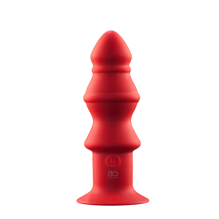 Nanma Triple Headed Vibrating Silicone Butt Plug (Red) - NMC