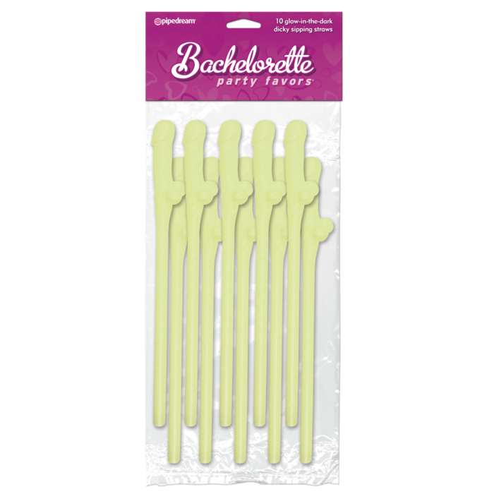 Bachelorette Party Favors  Dicky Sipping Straws  Glow in the Dark